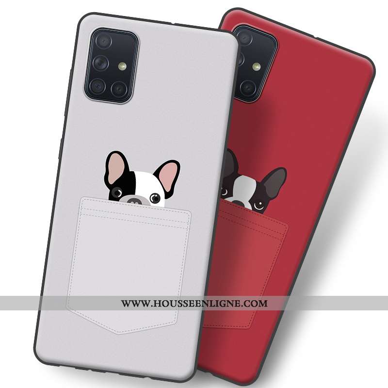 Coque Samsung Galaxy A71 Protection Créatif Fluide Doux Étui Dessin Animé Tendance Gris