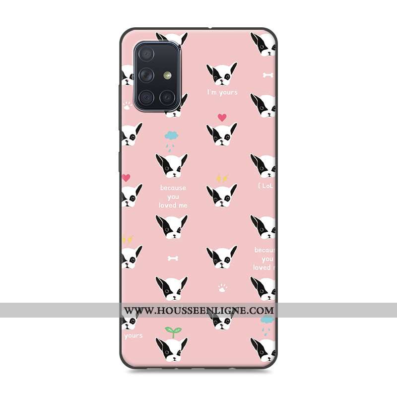 Coque Samsung Galaxy A71 Protection Créatif Fluide Doux Étui Dessin Animé Tendance Gris