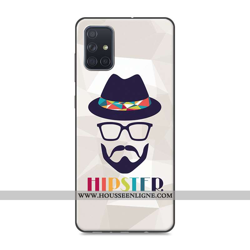Coque Samsung Galaxy A71 Protection Créatif Fluide Doux Étui Dessin Animé Tendance Gris