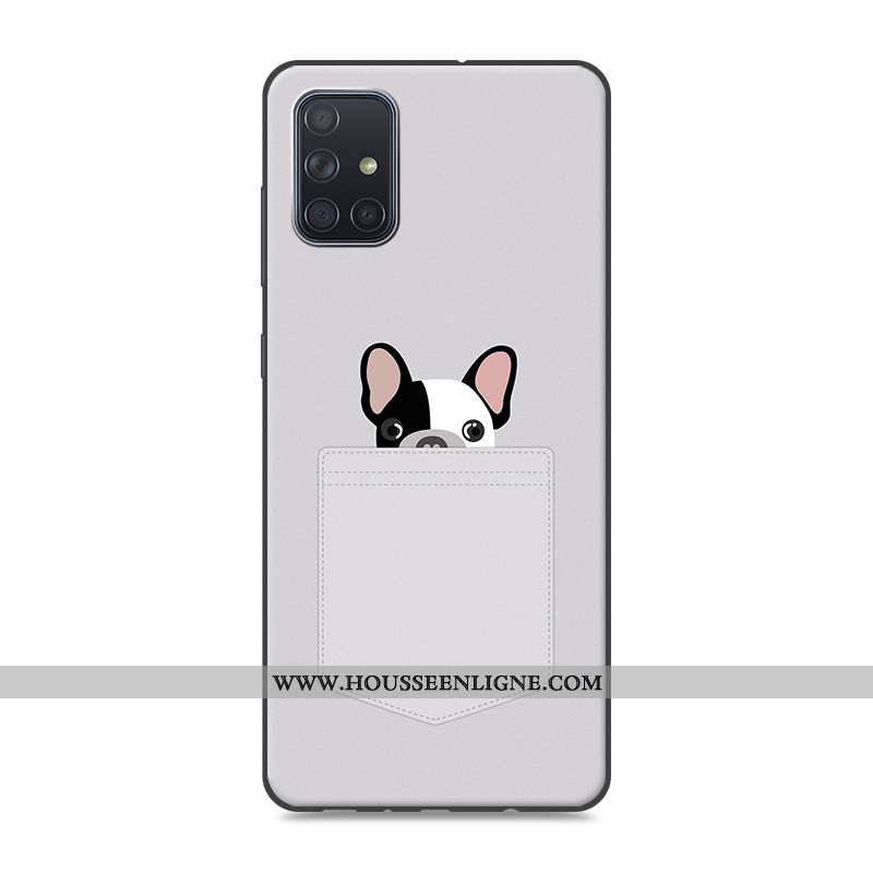 Coque Samsung Galaxy A71 Protection Créatif Fluide Doux Étui Dessin Animé Tendance Gris