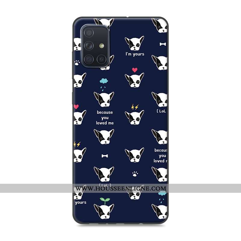 Coque Samsung Galaxy A71 Protection Créatif Fluide Doux Étui Dessin Animé Tendance Gris