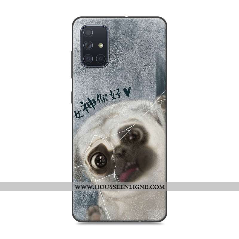 Coque Samsung Galaxy A71 Protection Créatif Fluide Doux Étui Dessin Animé Tendance Gris