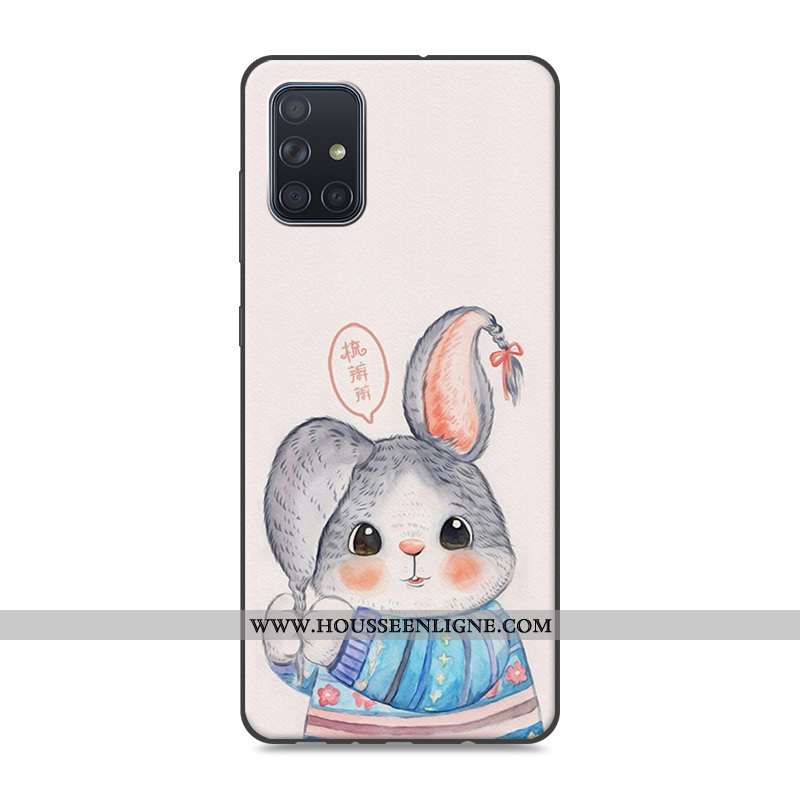 Coque Samsung Galaxy A71 Protection Créatif Fluide Doux Étui Dessin Animé Tendance Gris