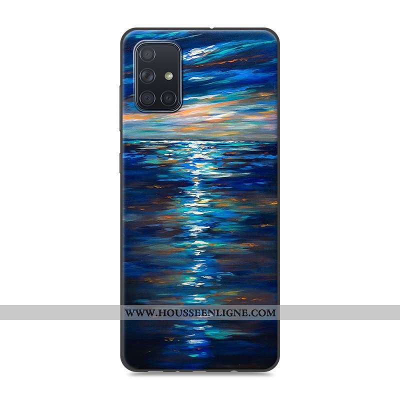 Coque Samsung Galaxy A71 Protection Créatif Fluide Doux Étui Dessin Animé Tendance Gris