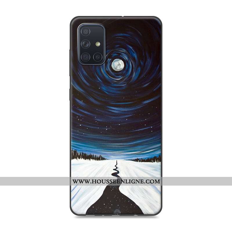 Coque Samsung Galaxy A71 Protection Créatif Fluide Doux Étui Dessin Animé Tendance Gris