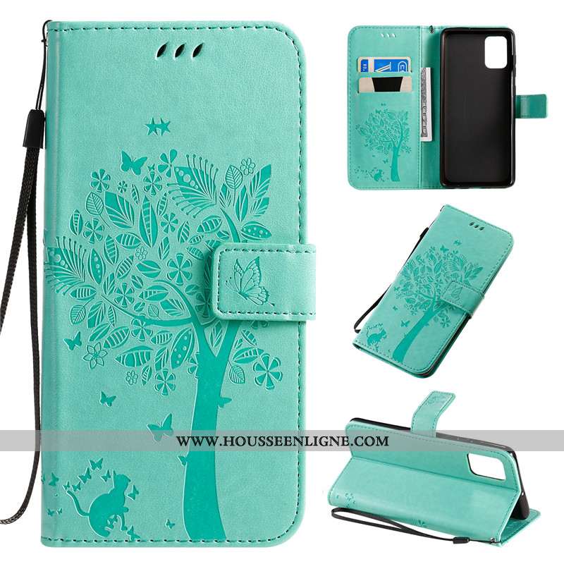 Coque Samsung Galaxy A71 Protection Cuir Fluide Doux Clamshell Étui Carte Tout Compris Doré