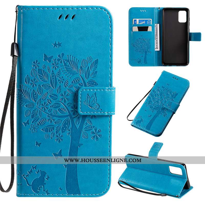 Coque Samsung Galaxy A71 Protection Cuir Fluide Doux Clamshell Étui Carte Tout Compris Doré