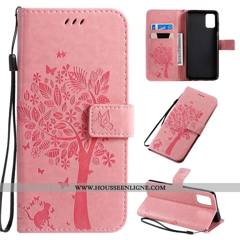 Coque Samsung Galaxy A71 Protection Cuir Fluide Doux Clamshell Étui Carte Tout Compris Doré