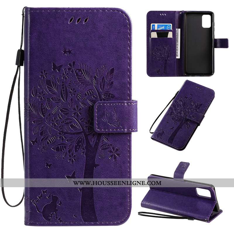 Coque Samsung Galaxy A71 Protection Cuir Fluide Doux Clamshell Étui Carte Tout Compris Doré