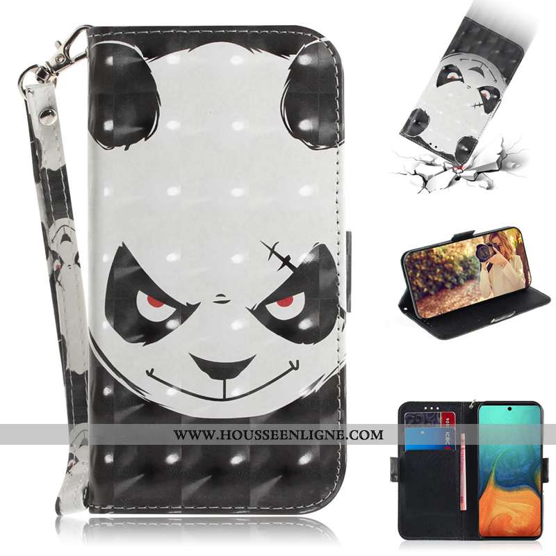 Coque Samsung Galaxy A71 Protection Cuir Téléphone Portable Carte Clamshell Étui Rose