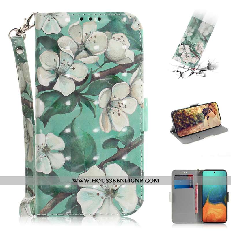 Coque Samsung Galaxy A71 Protection Cuir Téléphone Portable Carte Clamshell Étui Rose