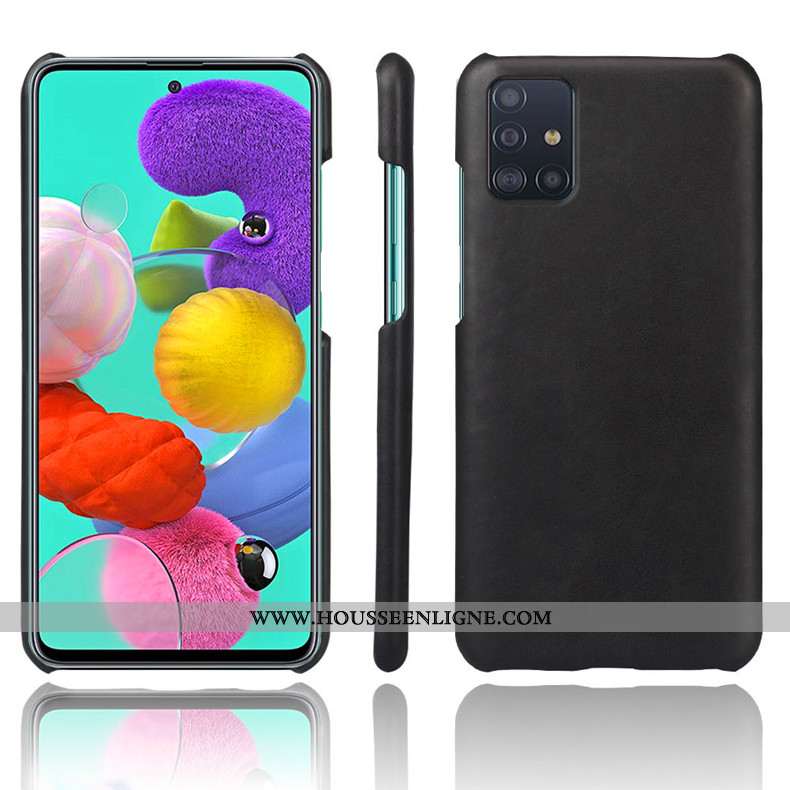 Coque Samsung Galaxy A71 Protection Délavé En Daim Étoile Difficile Téléphone Portable Étui Bleu Fon