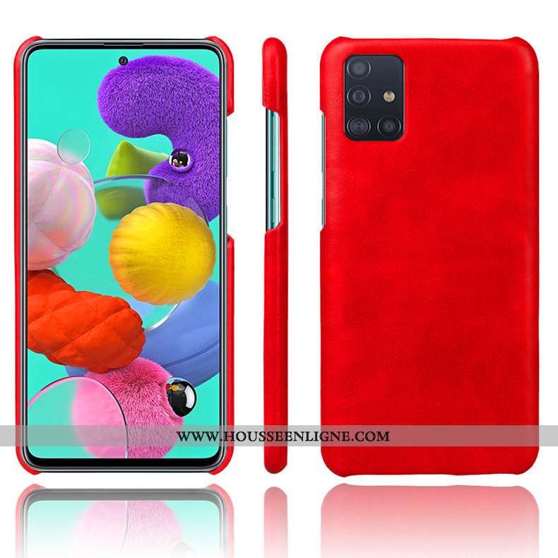 Coque Samsung Galaxy A71 Protection Délavé En Daim Étoile Difficile Téléphone Portable Étui Bleu Fon