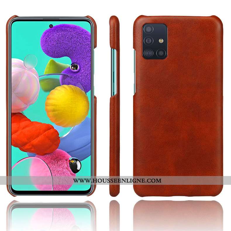 Coque Samsung Galaxy A71 Protection Délavé En Daim Étoile Difficile Téléphone Portable Étui Bleu Fon