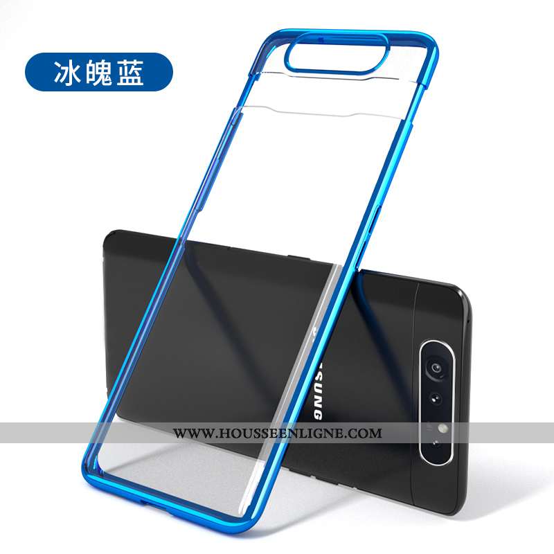 Coque Samsung Galaxy A80 Créatif Ultra Délavé En Daim Amoureux Étoile Personnalité Rose