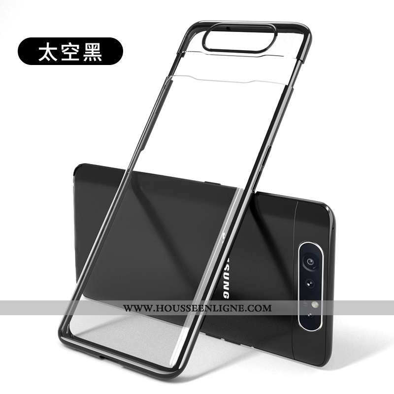Coque Samsung Galaxy A80 Créatif Ultra Délavé En Daim Amoureux Étoile Personnalité Rose