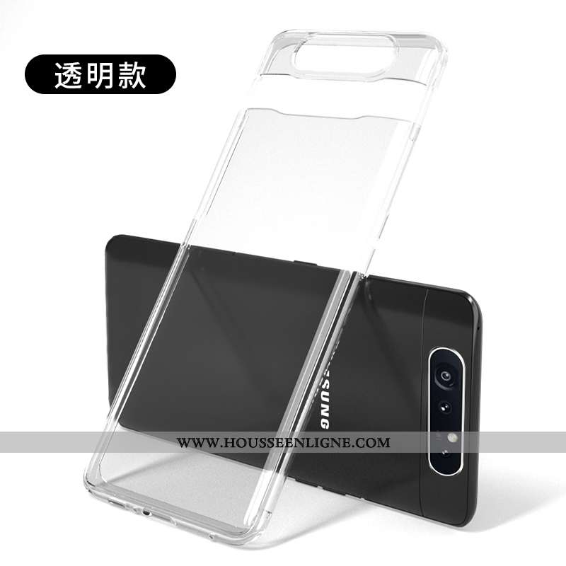 Coque Samsung Galaxy A80 Créatif Ultra Délavé En Daim Amoureux Étoile Personnalité Rose