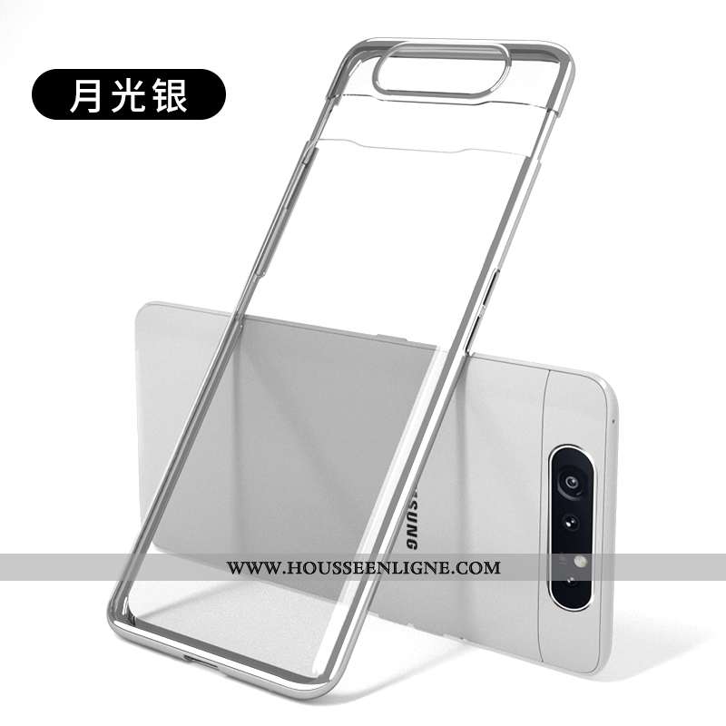 Coque Samsung Galaxy A80 Créatif Ultra Délavé En Daim Amoureux Étoile Personnalité Rose