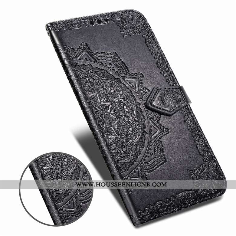 Coque Samsung Galaxy A80 Cuir Protection Étoile Violet Carte Étui Incassable