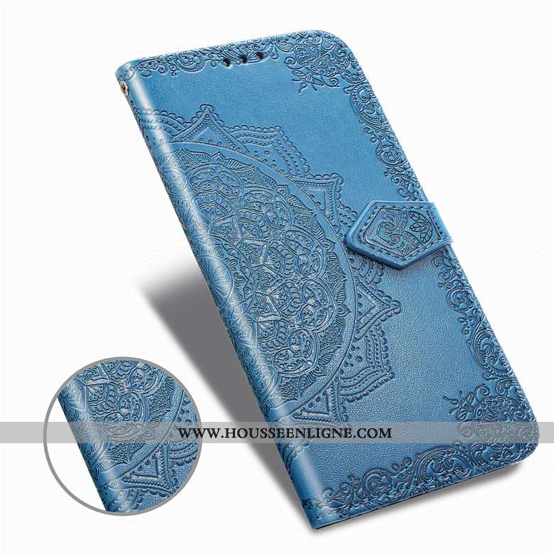 Coque Samsung Galaxy A80 Cuir Protection Étoile Violet Carte Étui Incassable