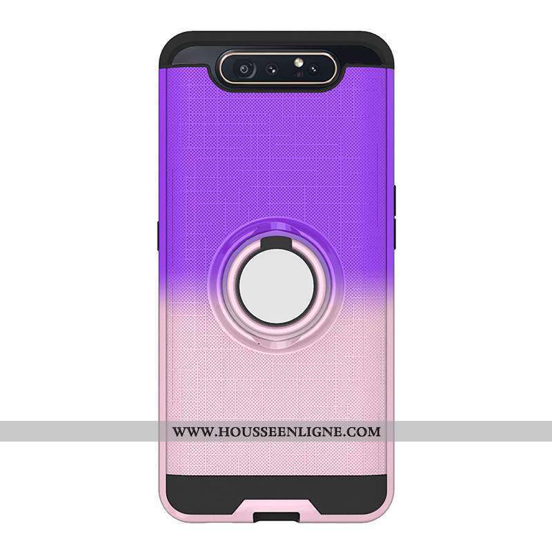 Coque Samsung Galaxy A80 Fluide Doux Protection Tout Compris Étoile Téléphone Portable Violet Étui