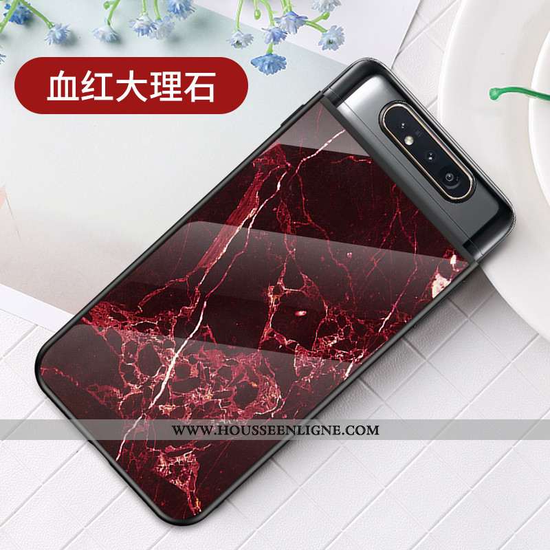 Coque Samsung Galaxy A80 Fluide Doux Protection Étui Ultra Incassable Légère Grand Rouge