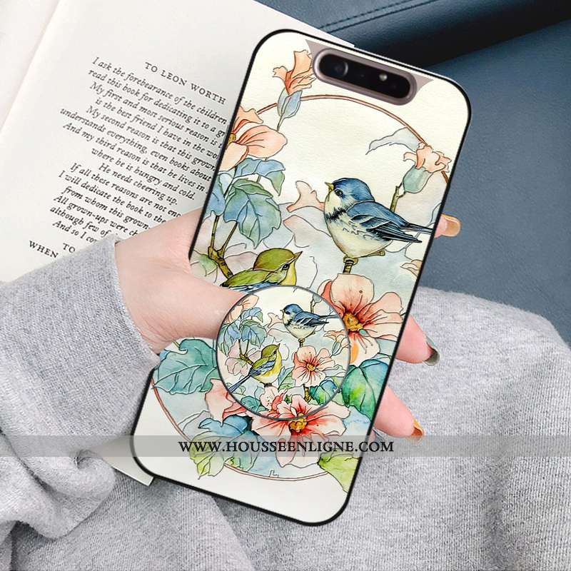 Coque Samsung Galaxy A80 Mode Protection Étoile Tendance Fluide Doux Étui Bleu
