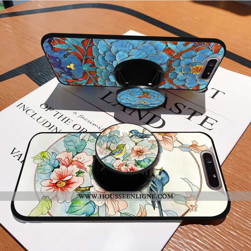 Coque Samsung Galaxy A80 Mode Protection Étoile Tendance Fluide Doux Étui Bleu