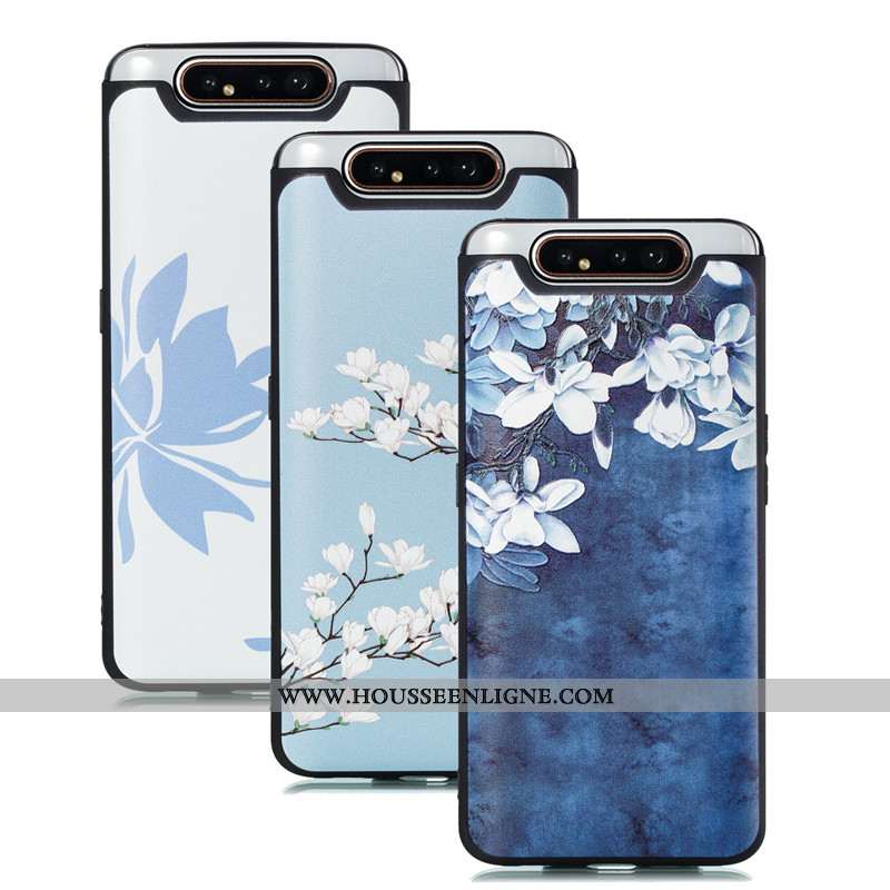 Coque Samsung Galaxy A80 Personnalité Dessin Animé Tendance Étui 2020 Bleu