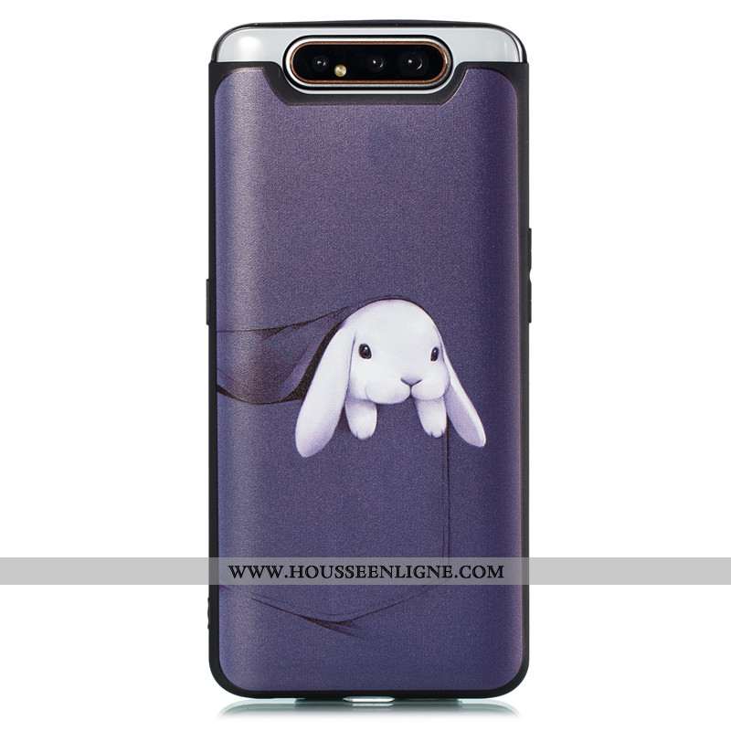 Coque Samsung Galaxy A80 Personnalité Dessin Animé Tendance Étui 2020 Bleu