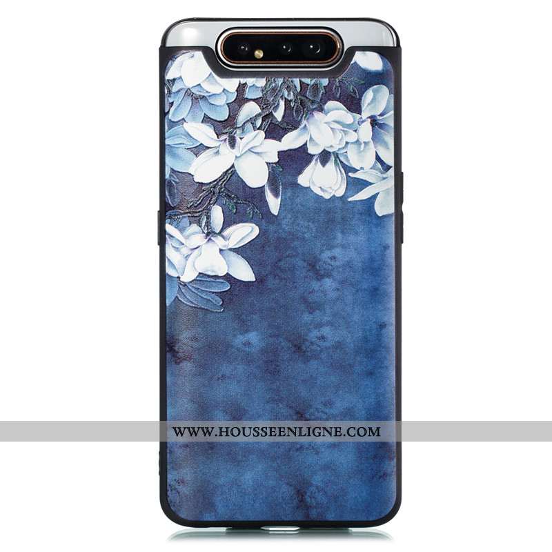 Coque Samsung Galaxy A80 Personnalité Dessin Animé Tendance Étui 2020 Bleu