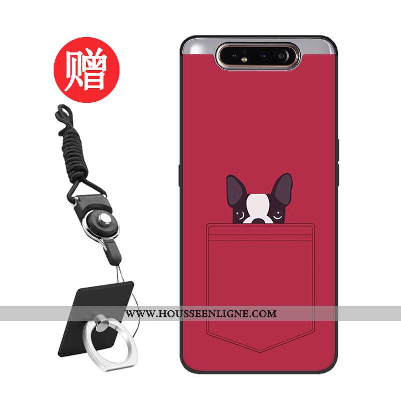 Coque Samsung Galaxy A80 Personnalité Silicone Tempérer Net Rouge Protection Modèle