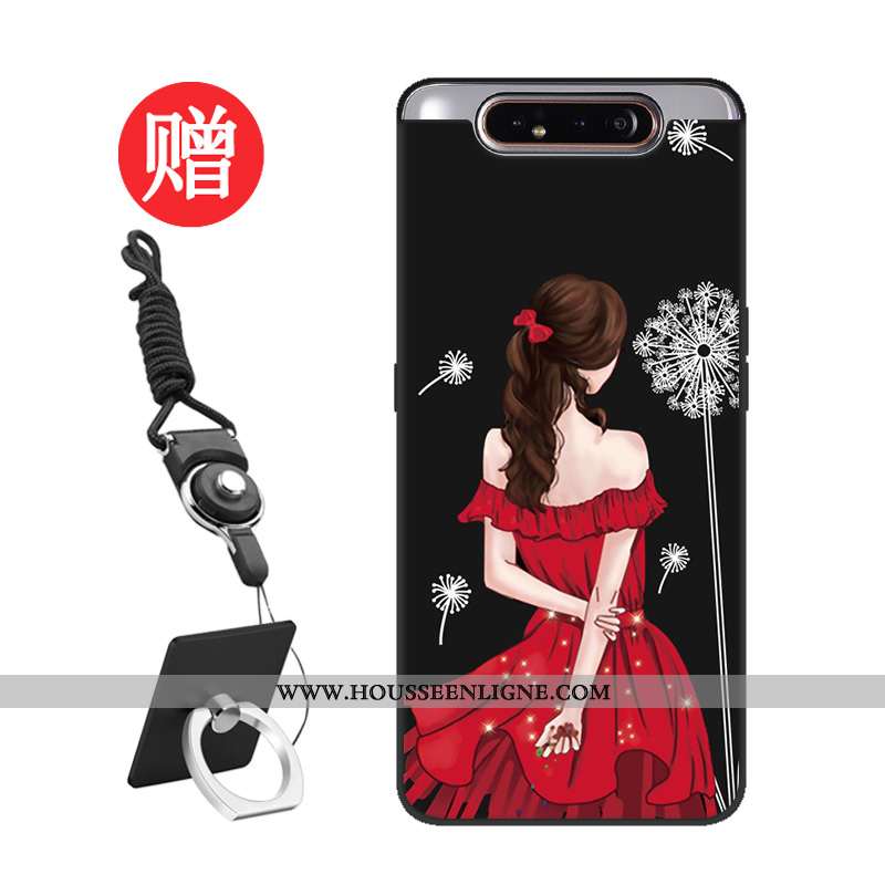 Coque Samsung Galaxy A80 Personnalité Silicone Tempérer Net Rouge Protection Modèle
