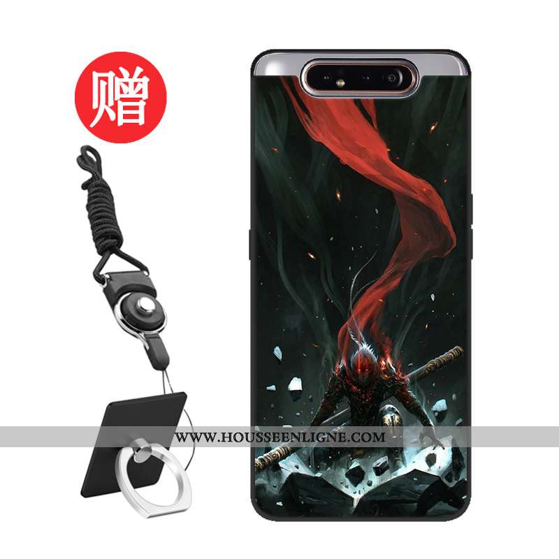 Coque Samsung Galaxy A80 Personnalité Silicone Tempérer Net Rouge Protection Modèle