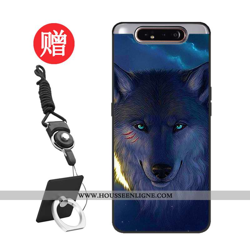 Coque Samsung Galaxy A80 Personnalité Silicone Tempérer Net Rouge Protection Modèle