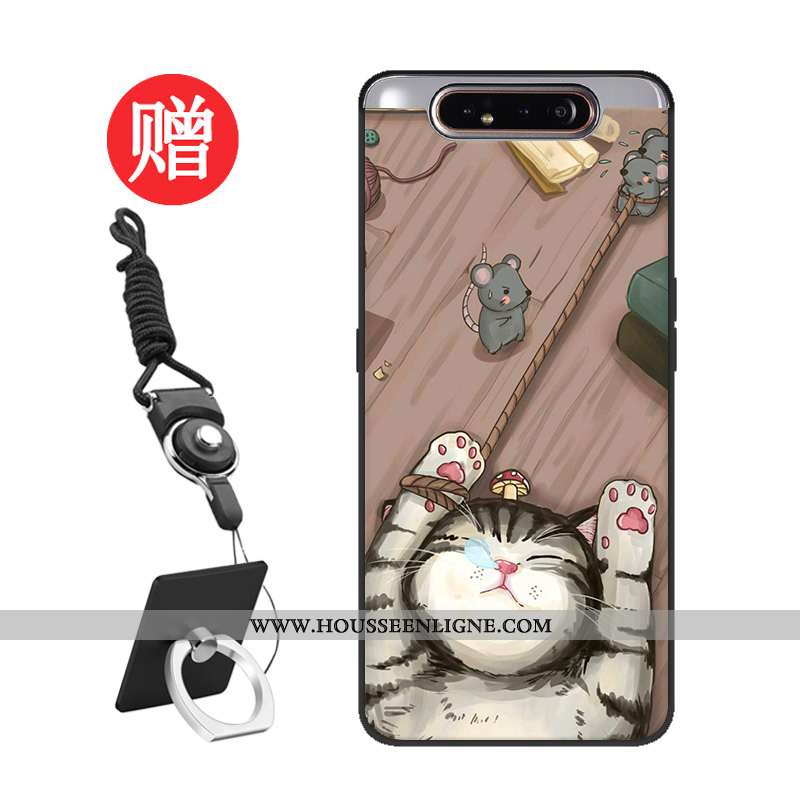 Coque Samsung Galaxy A80 Personnalité Silicone Tempérer Net Rouge Protection Modèle