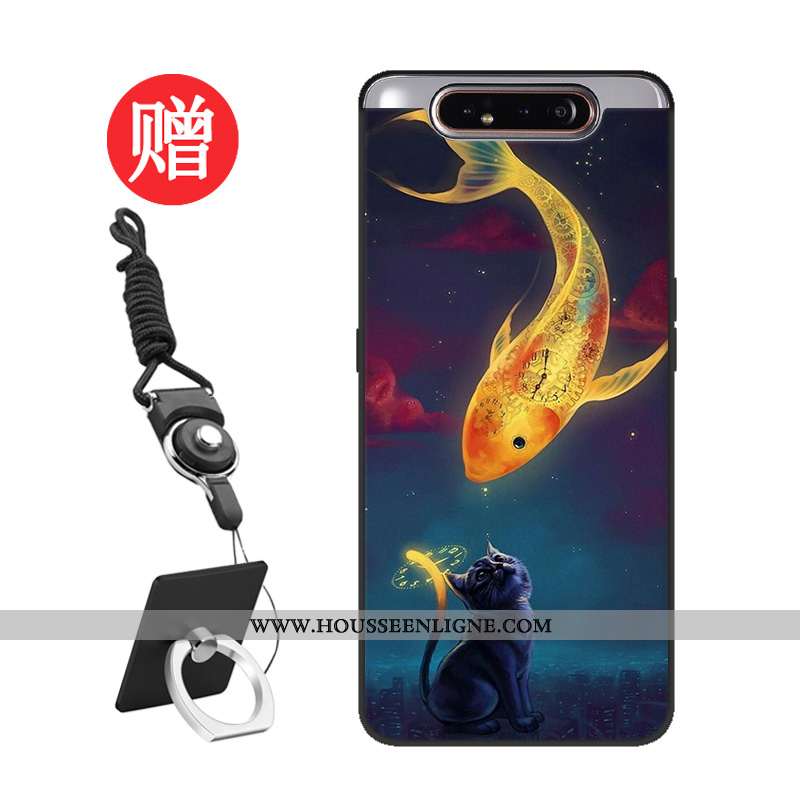 Coque Samsung Galaxy A80 Personnalité Silicone Tempérer Net Rouge Protection Modèle