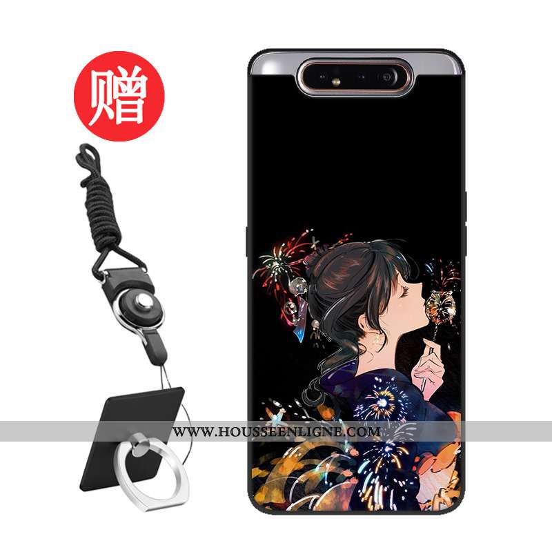 Coque Samsung Galaxy A80 Personnalité Silicone Tempérer Net Rouge Protection Modèle