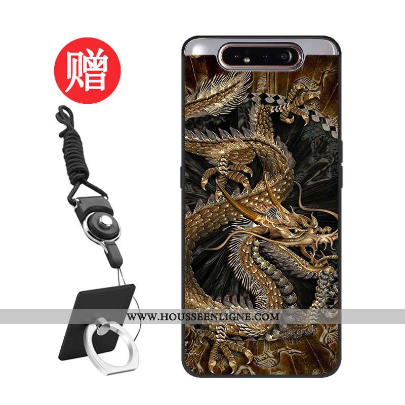 Coque Samsung Galaxy A80 Personnalité Silicone Tempérer Net Rouge Protection Modèle