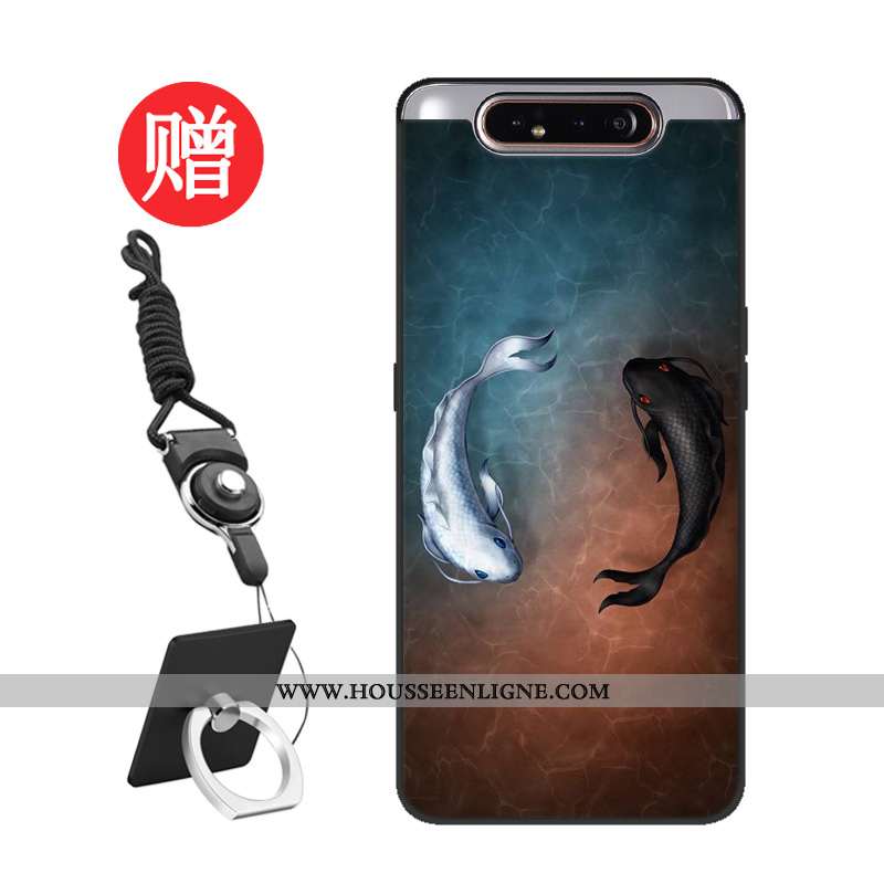Coque Samsung Galaxy A80 Personnalité Silicone Tempérer Net Rouge Protection Modèle