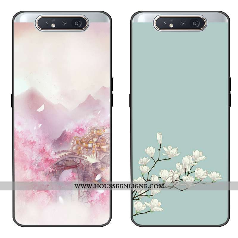 Coque Samsung Galaxy A80 Protection Charmant Étui Incassable Étoile Vert Verte