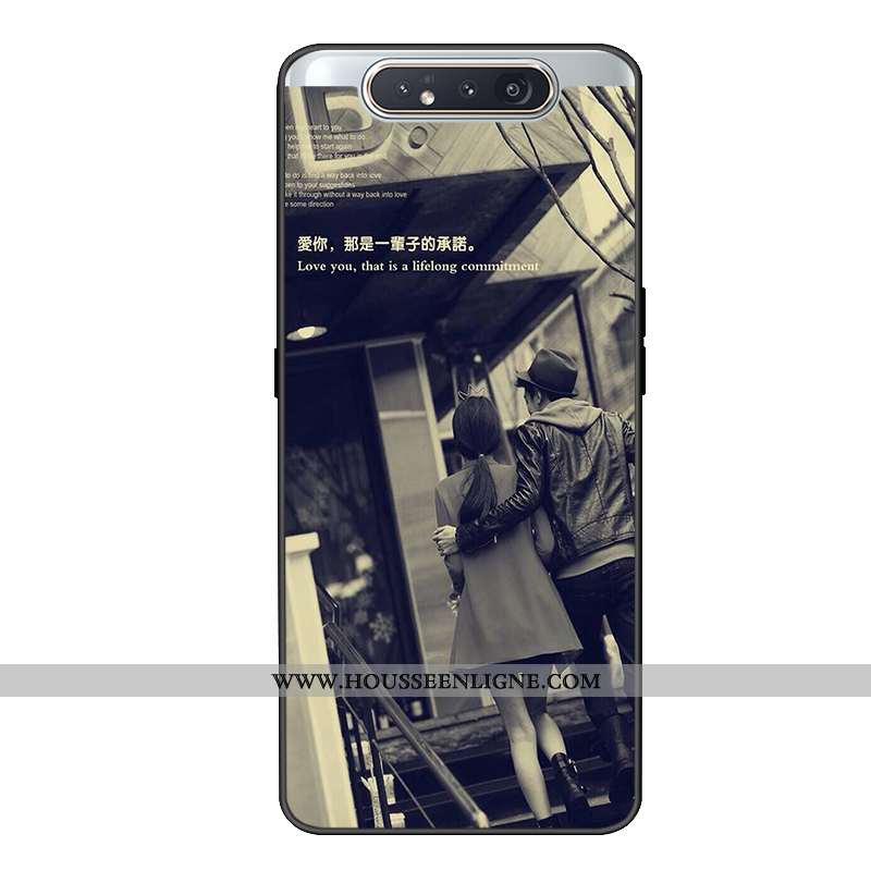 Coque Samsung Galaxy A80 Protection Charmant Étui Incassable Étoile Vert Verte