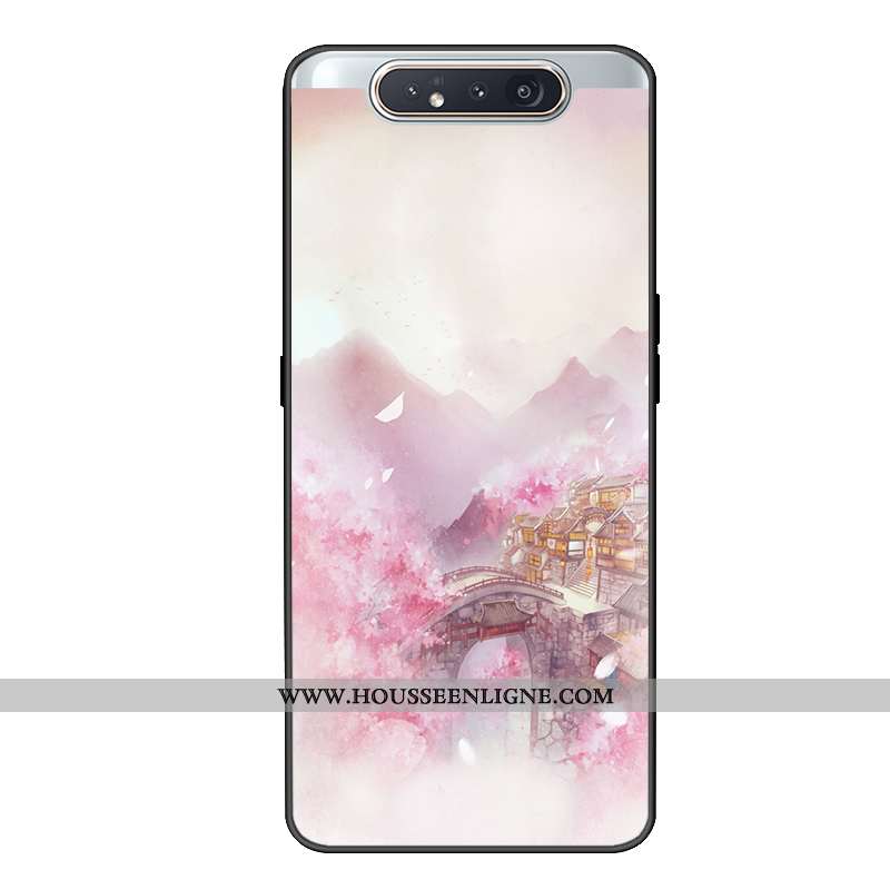Coque Samsung Galaxy A80 Protection Charmant Étui Incassable Étoile Vert Verte