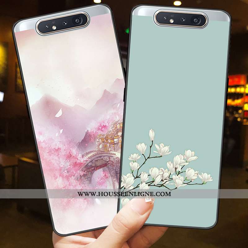 Coque Samsung Galaxy A80 Protection Charmant Étui Incassable Étoile Vert Verte