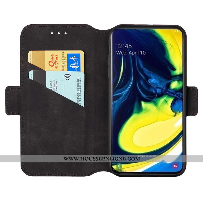 Coque Samsung Galaxy A80 Protection Cuir Silicone Housse Vert Étui Verte