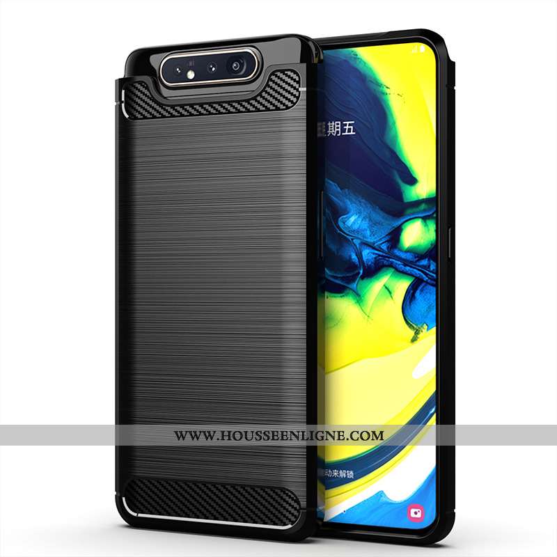 Coque Samsung Galaxy A80 Protection Modèle Fleurie Incassable Rouge Fluide Doux Étui