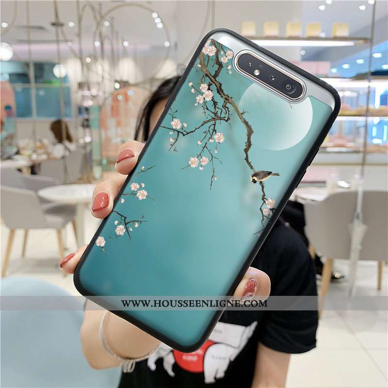 Coque Samsung Galaxy A80 Protection Silicone Étui Blanc Frais Petit Blanche