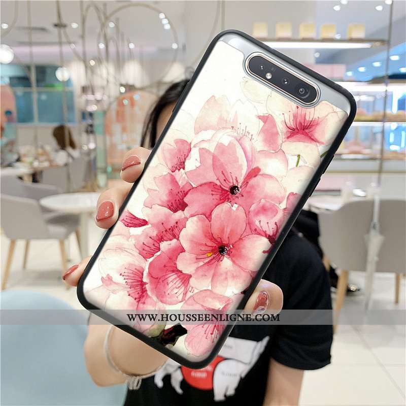 Coque Samsung Galaxy A80 Protection Silicone Étui Blanc Frais Petit Blanche