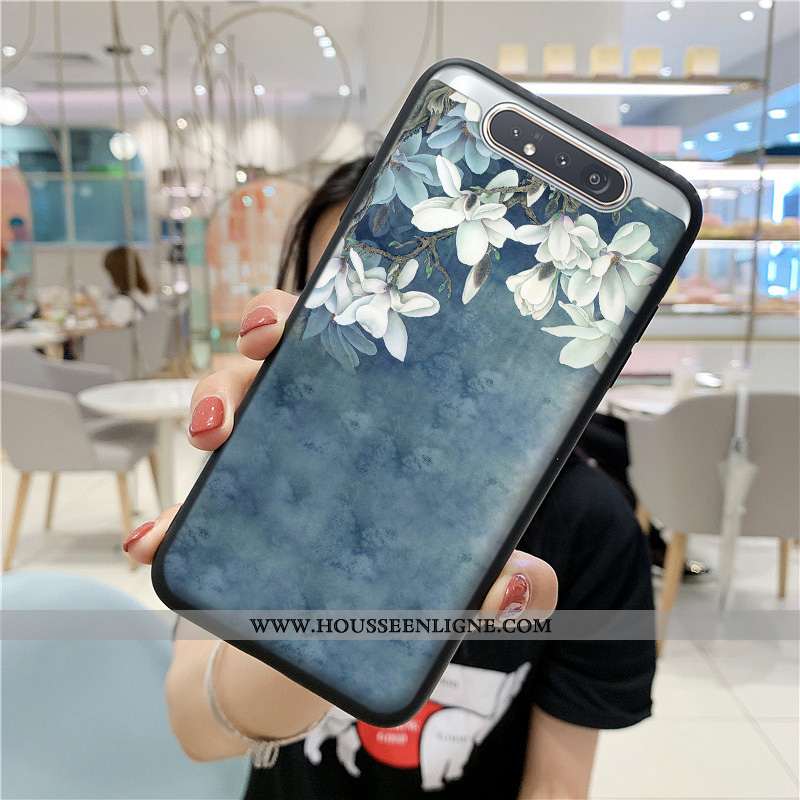 Coque Samsung Galaxy A80 Protection Silicone Étui Blanc Frais Petit Blanche