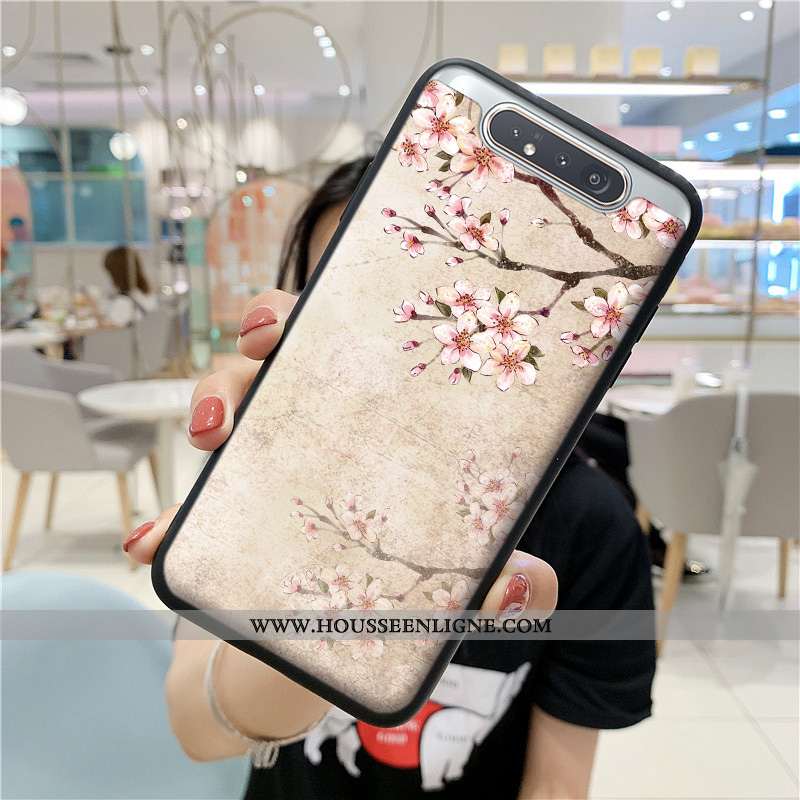 Coque Samsung Galaxy A80 Protection Silicone Étui Blanc Frais Petit Blanche